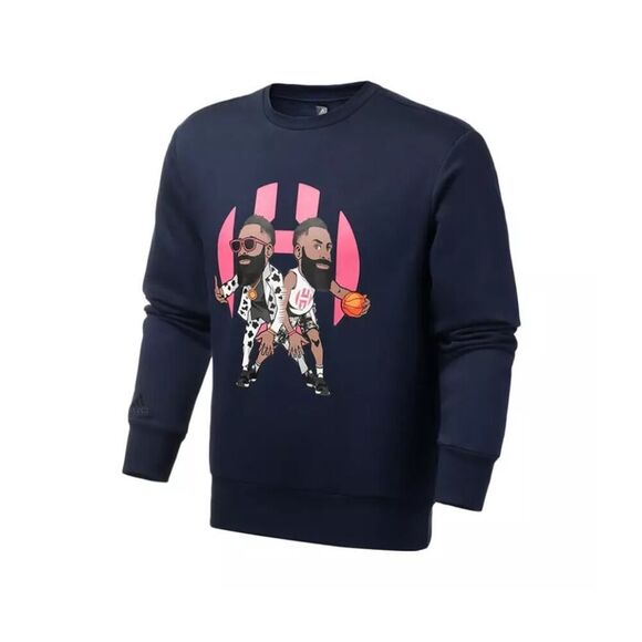 Adidas James Harden Cartoon Sweatshirt Men’s Size M Basketball Streetwear Vibes - Picture 1 of 9